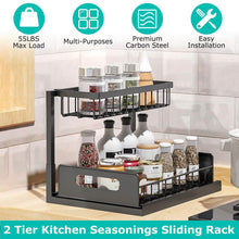 Load image into Gallery viewer, 2-Tier Under Sink Organizer Pull Out Basket Storage