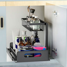 Load image into Gallery viewer, 2-Tier Under Sink Organizer Pull Out Basket Storage