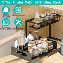 Load image into Gallery viewer, 2-Tier Under Sink Organizer Pull Out Basket Storage