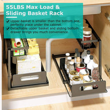 Load image into Gallery viewer, 2-Tier Under Sink Organizer Pull Out Basket Storage