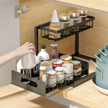 Load image into Gallery viewer, 2-Tier Under Sink Organizer Pull Out Basket Storage