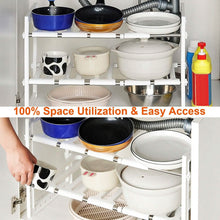 Load image into Gallery viewer, 2-Tier Under Sink Organizer Retractable Space Saving Storage