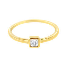 Load image into Gallery viewer, 14K Yellow Gold Plated .925 Sterling Silver 1/20 cttw Miracle Set Diamond Promise Ring (J-K Color, I1-I2 Clarity) - Size 6