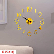 Load image into Gallery viewer, 20 Inch Wall Clock Round Style Number Coffee Tea Cup Modern Large Silent Wall Stickers for Hall and Bedroom Home Decorations Arabic Numeral Wall Clocks Acrylic Mirror Stickers/Home Decor Design Acrylic Wall Clock Stickers Home Living Room Decoration