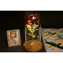 Load image into Gallery viewer, 20 Led Lights Crystal Galaxy Rose in The Glass Dome Gift for Girlfriend - Beauty and The Beast Style Galaxy Rose Flower Gift