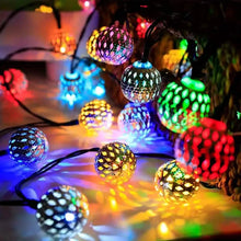 Load image into Gallery viewer, 20 LED Moroccan Ball Solar String Lights