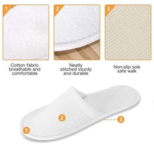 Load image into Gallery viewer, 20-Pairs: Spa Hotel Guest Soft Slippers Closed Toe Disposable Travel Slipper