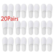 Load image into Gallery viewer, 20-Pairs: Spa Hotel Guest Soft Slippers Closed Toe Disposable Travel Slipper