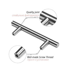 Load image into Gallery viewer, 20 PCS Set Brushed Gold Kitchen Handle Stainless Steel T Bar Door Pull 76mm 96mm Cabinet Knobs and Handles Black Furniture Handle Stainless Steel Kitchen Cupboard Handles Cabinet Handles