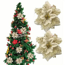 Load image into Gallery viewer, 20-Pieces: Artificial Poinsettia Flowers Christmas Ornament