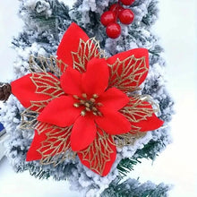 Load image into Gallery viewer, 20-Pieces: Artificial Poinsettia Flowers Christmas Ornament