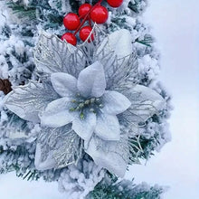 Load image into Gallery viewer, 20-Pieces: Artificial Poinsettia Flowers Christmas Ornament