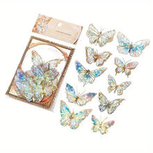 Load image into Gallery viewer, 20-Pieces: Ice Crystal Laser Butterfly Decorative PET Stickers