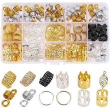 Load image into Gallery viewer, 200-Pieces: Loc Hair Jewelry for Women Braids and Dreadlocks