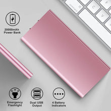 Load image into Gallery viewer, 20000mAh Power Bank Ultra Thin External Battery Pack