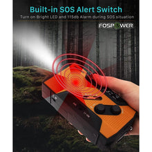 Load image into Gallery viewer, 2000mAh NOAA Emergency Weather Radio Portable Power Bank with Solar Charging