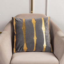 Load image into Gallery viewer, 2021 Fashion Striped Pillowcase Festival Home Bronzing Square Decorative Throw Pillow Cover With Gold Striped Cushion Cases Modern Luxury Pillowcases Cushion Cover Soft Fabric Pillow Cases Decorative 45x45CM