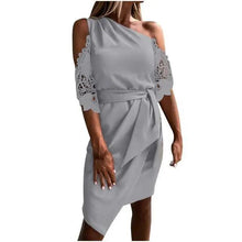 Load image into Gallery viewer, New Luxury Summer Women Casual Solid Strapless Lace Hollow out Dress - Summer Fashion Dresses for women