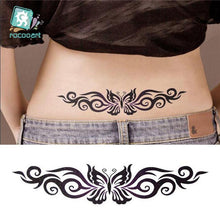 Load image into Gallery viewer, 2021 Temporary Waterproof Butterfly Tattoo Black Design Waist Body Fake Tattoo Flower Sticker For Women Girls