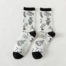 Load image into Gallery viewer, New Autumn Black and White Sports Women Socks Combed Out Of Pure Cotton Cute Winter Socks Kawaii Cute Warm Thick Socks For Men And Women