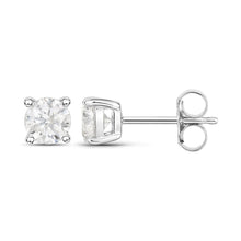 Load image into Gallery viewer, 1.02 Carat Genuine White Diamond 14K White Gold Earrings