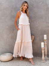 Load image into Gallery viewer, Romantic Ruffled Sleeveless Tiered Maxi Dress with Pockets Elegant & Chic Statement Beautiful Design Dress