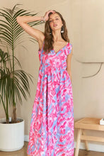 Load image into Gallery viewer, New Summer Abstract Floral V-Neck Maxi Dress โ Elegant, Artistic Print, Flattering Silhouette, Sophisticated Glamour