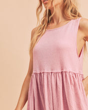 Load image into Gallery viewer, Round Neck Mini Tank Dress For Women – Stylish Everyday Essential, Comfortable Ruched Detail, Versatile Casual Dress for Effortless Looks