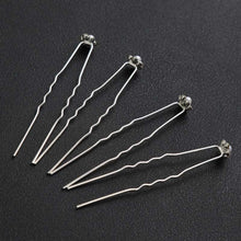 Load image into Gallery viewer, 20pcs/lot Fashion U Shape Crystal Hair Fork Flower Hair Pin Sticks For Women Wedding Bridal Shiny Jewelry Wedding Hair Accessories for Brides and Bridesmaids