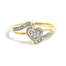 Load image into Gallery viewer, 10K Yellow Gold Diamond Accent Filigree Heart Promise Ring (I-J Color, I3 Clarity)- Size 7