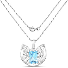 Load image into Gallery viewer, 11.10 Carat Genuine Swiss Blue Topaz .925 Sterling Silver Pendant