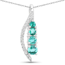 Load image into Gallery viewer, 0.34 Carat Genuine Zambian Emerald and White Diamond 14K White Gold Pendant