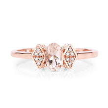Load image into Gallery viewer, 0.46 Carat Genuine Morganite and White Diamond 14K Rose Gold Ring