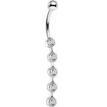 Load image into Gallery viewer, 16G Solid 14K White Gold PARAGON Cubic Zirconia Drop Belly Ring