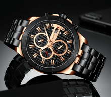 Load image into Gallery viewer, Men's Waterproof Watch With Chronometers Day View And Fluorescent Hands Unique Luxury Design Perfect Gift
