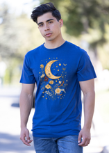 Load image into Gallery viewer, Celestial Moon Boho Flowers Vintage Unisex Bamboo/Cotton Graphic T-Shirt