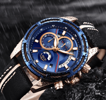 Load image into Gallery viewer, Men's Waterproof Sports Watch With Leather Belts, Chronometers Day View Fluorescent Pointers Unique Design Perfect Gift
