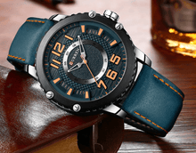 Load image into Gallery viewer, Men's Waterproof Sport Watch With Leather Belts And Large Numbers Details Unique Design Perfect Gift