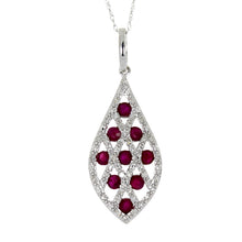 Load image into Gallery viewer, .58ct Ruby Diamond Fashion Pendants 14KT White Gold