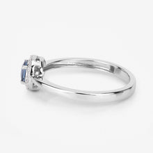 Load image into Gallery viewer, 0.52 Carat Genuine Blue Sapphire and White Diamond 14K White Gold Ring
