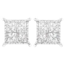 Load image into Gallery viewer, Sterling Silver 3/4 cttw Composite Diamond Stud Earrings (I-J, I2-I3)