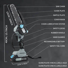 Load image into Gallery viewer, 21V 4-6 Inch Cordless Chainsaw Kit with Built-in Lubrication, Battery and Charger
