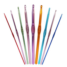 Load image into Gallery viewer, 22-Piece: Aluminum Multi-Color Crochet Hook Needles