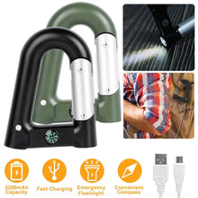 Load image into Gallery viewer, 2200 mAh Powerbank with Emergency Flashlight Compass Carabiner-Shaped