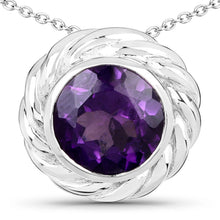 Load image into Gallery viewer, 3.30 Carat Genuine Amethyst .925 Sterling Silver Pendant