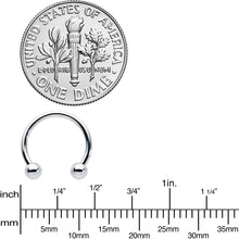 Load image into Gallery viewer, 16G STEEL HORSE SHOE Circular Barbell 3/8 3mm