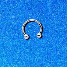 Load image into Gallery viewer, 16G STEEL HORSE SHOE Circular Barbell 3/8 3mm