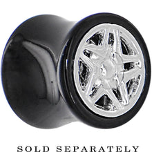 Load image into Gallery viewer, Black Acrylic STAR WHEEL FRAME Saddle Plug 00G to 20mm