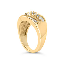 Load image into Gallery viewer, 14K Yellow Gold 1.00 Cttw Diamond Cocktall Cluster 5 Stone Ring (H-I Color, SI1-I1 Clarity) - Ring Size 7