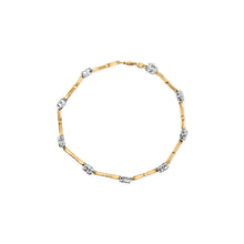 Load image into Gallery viewer, 10k Two-Tone Gold 1/3 Cttw Diamond Pave Set Heart S-Link 7.25" Bracelet (I-J Color, I2-I3 Clarity)